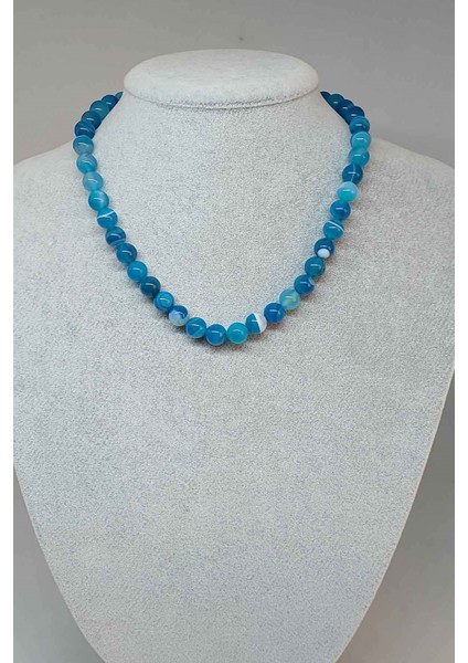 Akik Taşı Kolye 8mm (4001) (Klipsli)