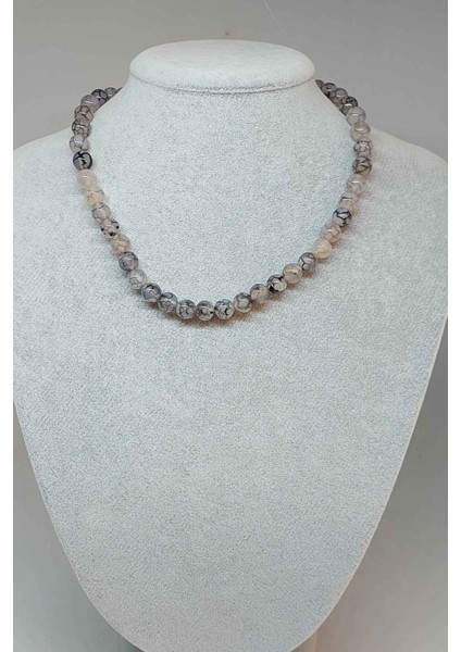 Akik Taşı Kolye 8mm (23570) (Klipsli)