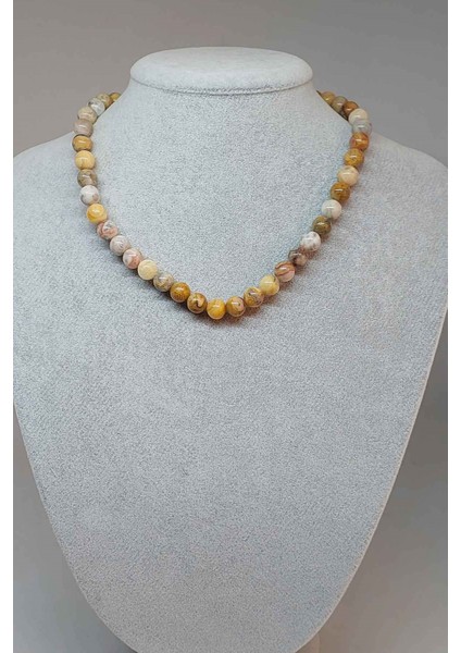 Akik Taşı Kolye 8mm (17444) (Klipsli)