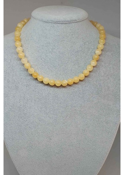 Kalsit Taşı Kolye 8mm (Klipsli)
