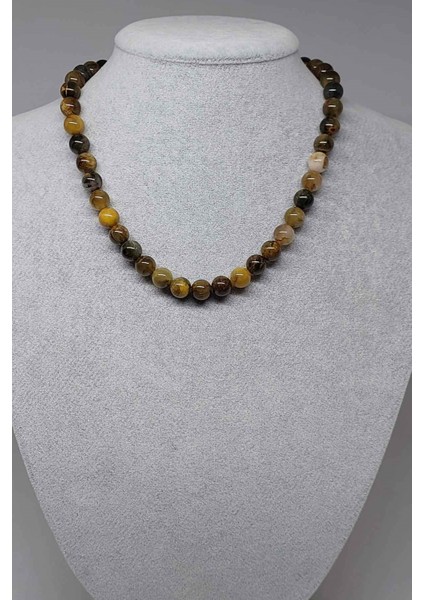 Pietersite Taşı Kolye 8mm (Klipsli)