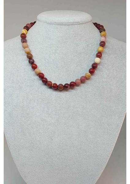 Jasper Taşı Kolye 8mm (9805) (Klipsli)