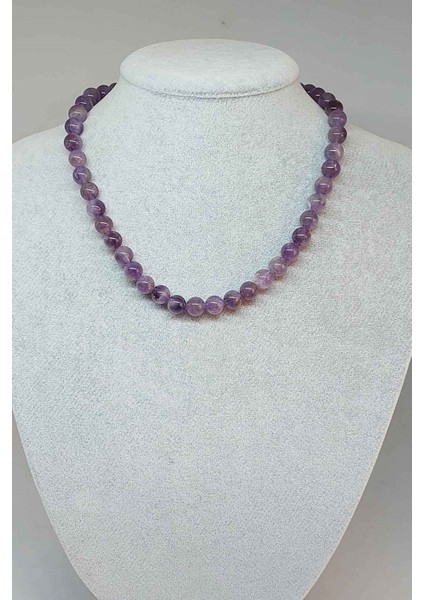Ametist Taşı Kolye 8mm (Klipsli)