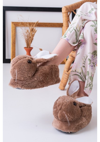 Tavşan Figürlü Vizon Peluş Panduf Ev Pandufu Unisex fiyatları