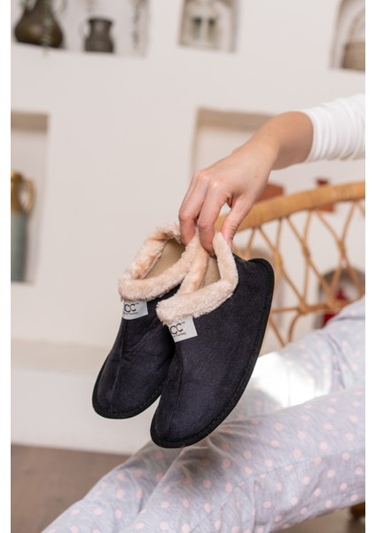 Unisex Peluş Içi Yünlü Kışlık Panduf Ev Pandufu