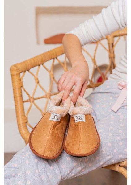 Unisex Peluş Içi Yünlü Kışlık Panduf Ev Pandufu