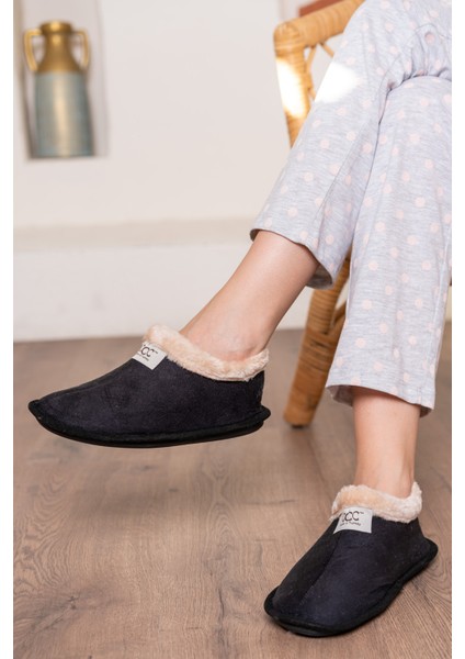 Unisex Peluş Içi Yünlü Kışlık Panduf Ev Pandufu
