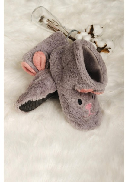 Kadın Gri Renkli Ev Botu Çocuk Panduf Yumuşak Materyal ile Rahat Kullanım modelleri