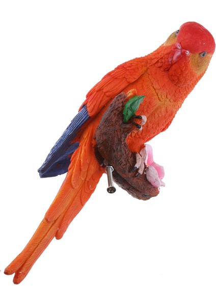 Hayvan Papağan Model Heykeli Budgerigar Kuş Süsleme Çim Heykel Kırmızı (Yurt Dışından)