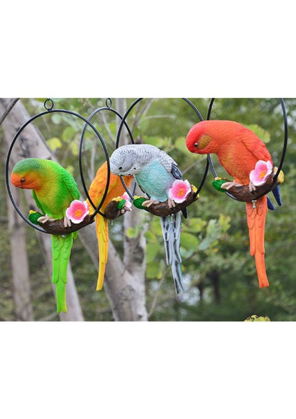 Hayvan Papağan Model Heykeli Budgerigar Kuş Süsleme Çim Heykel Kırmızı (Yurt Dışından) fırsatları