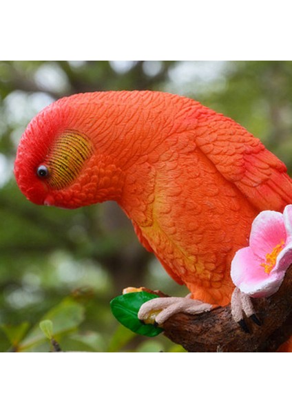 Hayvan Papağan Model Heykeli Budgerigar Kuş Süsleme Çim Heykel Kırmızı (Yurt Dışından) indirimleri