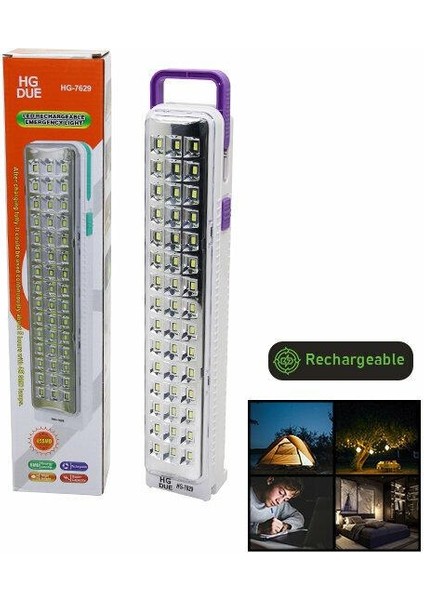 45 Smd LED Şarjlı Işıldak Fener 34 cm Acil Durum Işığı