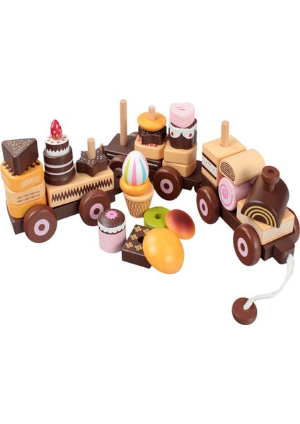Ahşap Tren Kek Oyuncakları Toddlers Party Için Pretend Oyunu Doğum Günü Hediyesi (Yurt Dışından)
