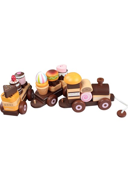 Ahşap Tren Kek Oyuncakları Toddlers Party Için Pretend Oyunu Doğum Günü Hediyesi (Yurt Dışından) modelleri