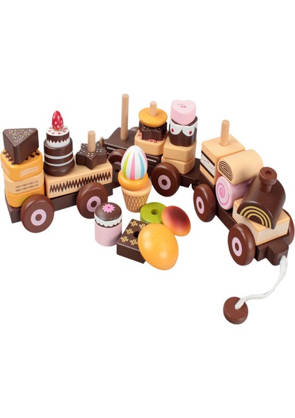 Ahşap Tren Kek Oyuncakları Toddlers Party Için Pretend Oyunu Doğum Günü Hediyesi (Yurt Dışından) indirimleri