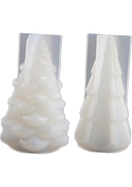 2pcs 3D Silikon Sabun Aracı Noel Ağacı Süs Masası Reçine Çikolata Diy L (Yurt Dışından)