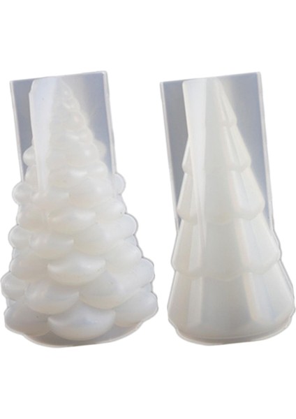 2pcs 3D Silikon Sabun Aracı Noel Ağacı Süs Masası Reçine Çikolata Diy L (Yurt Dışından) modelleri