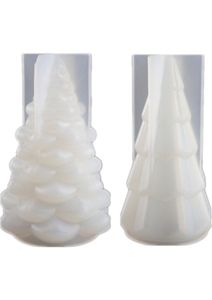 2pcs 3D Silikon Sabun Aracı Noel Ağacı Süs Masası Reçine Çikolata Diy L (Yurt Dışından) fırsatları