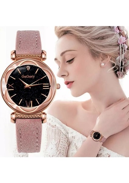 Kadın Kol Saati Lüks Moda Şık Trend Bayan Kol Saati Pembe G4417P