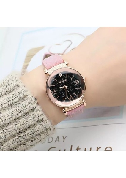 Kadın Kol Saati Lüks Moda Şık Trend Bayan Kol Saati Pembe G4417P fiyatları