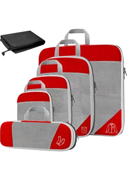 1set Sıkıştırma Paketleme Küpleri Genişletilebilir Hafif Seyahat Nefes Alabilir Kırmızı 6 Pcs Seçenekleri (Yurt Dışından) fiyatları