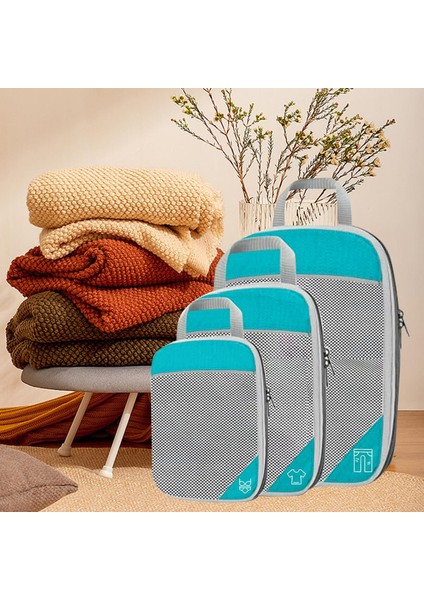 1set Sıkıştırma Paketleme Küpleri Bagaj Paketleme Organizatörleri Nefes Alabilir Gökyüzü Mavi 3 Pcs (Yurt Dışından) fırsatları