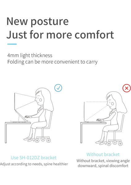 Dizüstü Bilgisayar Standı Masa Için Ayarlanabilir Ergonomik Bilgisayar Yükselticisi Mavi Döndürülebilir Taban Için Uygun (Yurt Dışından)