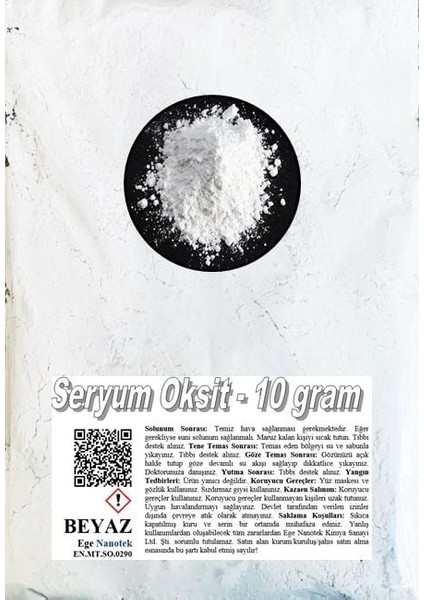 Araç Camı Parlatma Tozu Beyaz Seryum Oksit - 10 Gram