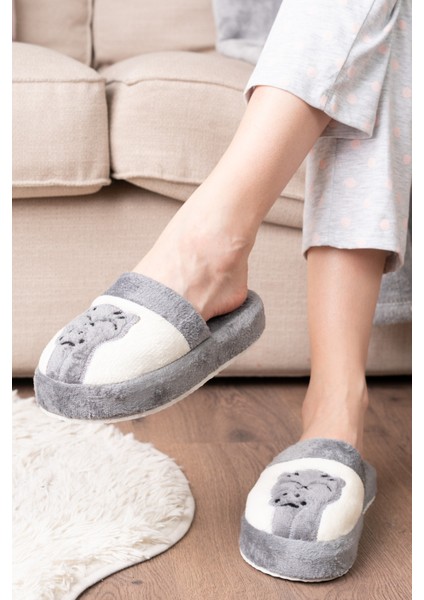 Kadın Kedi Pati Baskılı Kışlık Ev Terliği fiyatları