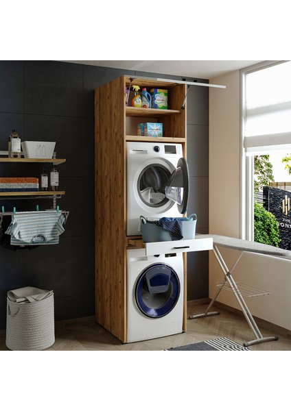 Çamaşır ve Kurutma Makinesi Dolabı ve Üst Dolabı 67X240 cm fiyatları