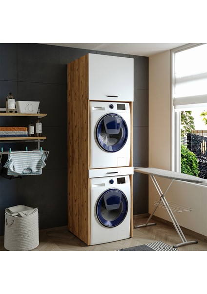 Çamaşır ve Kurutma Makinesi Dolabı ve Üst Dolabı 67X240 cm modelleri