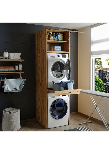 Çamaşır ve Kurutma Makinesi Dolabı ve Üst Dolabı 67X240 cm fiyatları