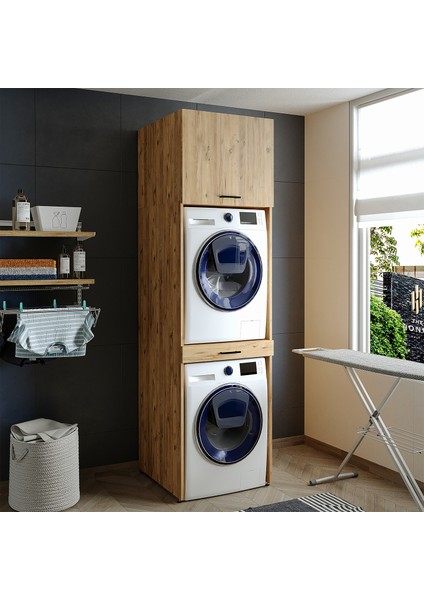 Çamaşır ve Kurutma Makinesi Dolabı ve Üst Dolabı 67X240 cm modelleri