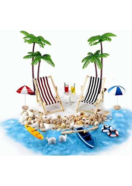 12PCS Mini Güverte Sandalye Plaj Kabuğu Seti Dollhouse Peri Bahçesi Multi (Yurt Dışından) fiyatları