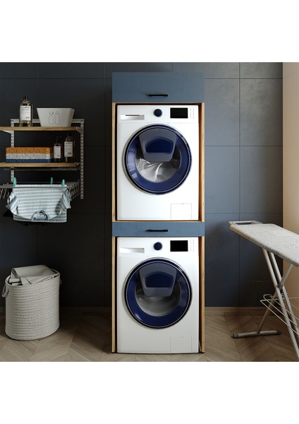 Çamaşır ve Kurutma Makinesi Dolabı ve Üst Dolabı 67X205 cm