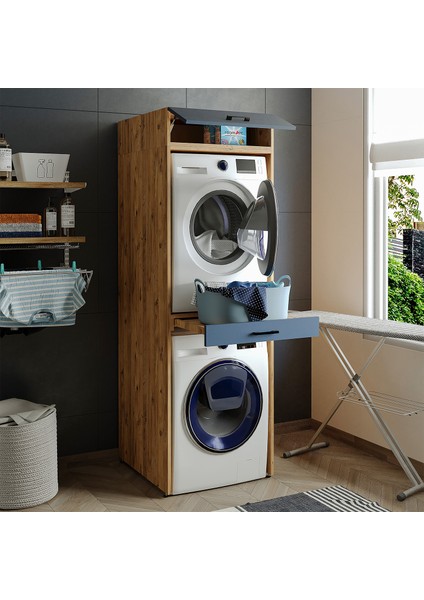 Çamaşır ve Kurutma Makinesi Dolabı ve Üst Dolabı 67X205 cm fiyatları