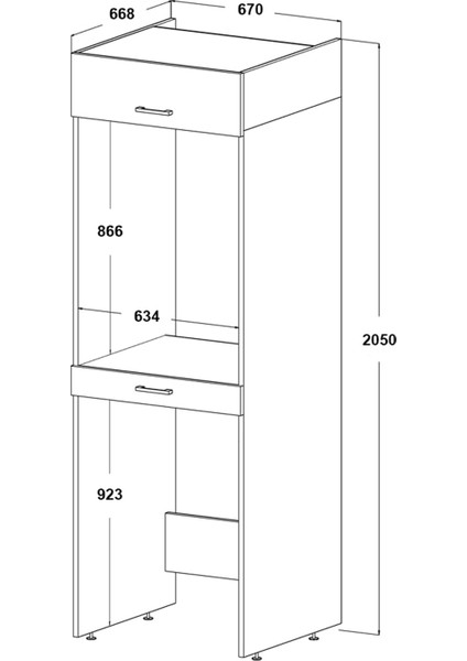 Çamaşır ve Kurutma Makinesi Dolabı ve Üst Dolabı 67X205 cm fırsatları