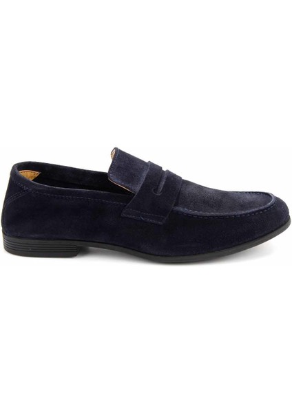 Lacivert Süet Leather Erkek Loafer Ayakkabı E01810023302