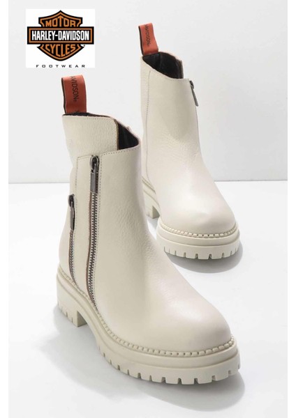 Beige Leather Kadın Bot & Bootie HD0777003903