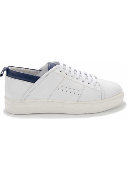 Beyaz Lacivert Leather Erkek Sneaker E01901538303