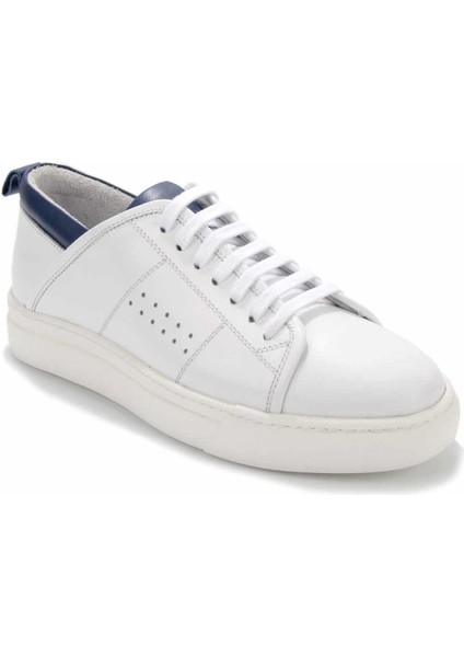 Beyaz Lacivert Leather Erkek Sneaker E01901538303