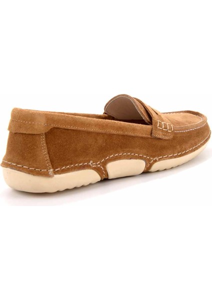 Camel Süet Leather Kadın Loafer Ayakkabı K01224010002