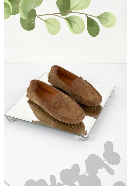 Vizon Süet Leather Kadın Loafer Ayakkabı K01274225202
