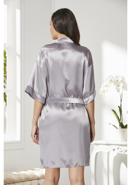 Kadife Saten Dantelli Gecelik ve Sabahlık Takımı - 4045 modelleri