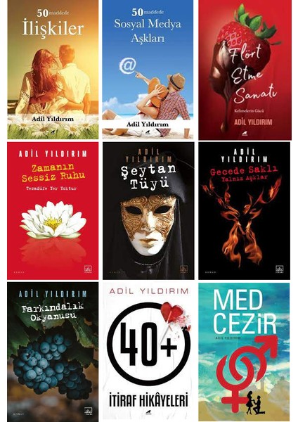 50 Maddede İlişkiler- Gecede Saklı Yalnız Aşklar - Medcezir - Adil Yıldırım - 9 Kitap Set