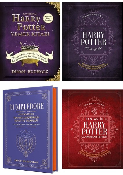 Harry Potter Yemek Kitabı - Büyü Kitabı - Dumbledore - Canavarlar Rehberi (Ciltli)