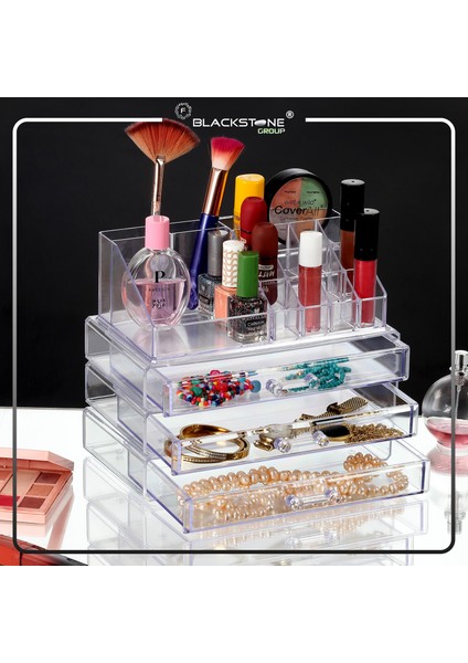 Klasik 3 Katlı Çekmeceli Klasik Organizer