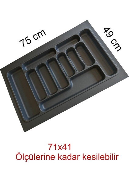 Deltaaks Mobilya Aksesuarları 75/49 Cm Cekmece Içi Kasıklık Gri 68/39 Cm Kadar Kesılebıır