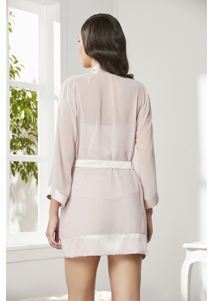 3'lü Saten Dantelli Şort ve Şifon Dantelli Sabahlık Takımı 2475 fırsatları