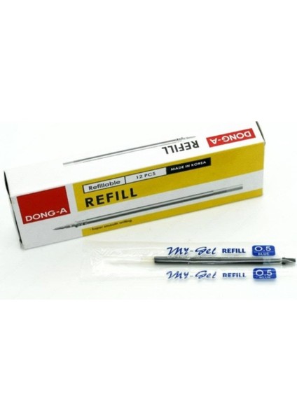 Dong A Dong-A 211120 Tükenmez Kalem Yedeği My Jel Mavi 12 Li 211120 (1 Paket 12 Adet)
